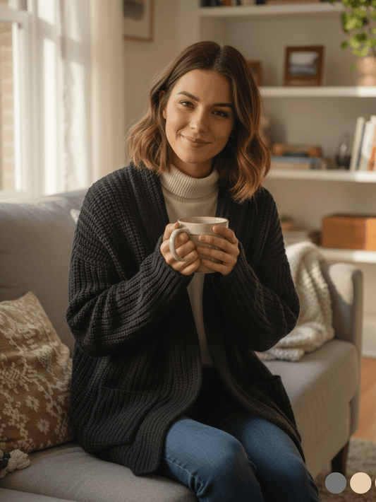 Casual Strikket Cardigan - Feminique