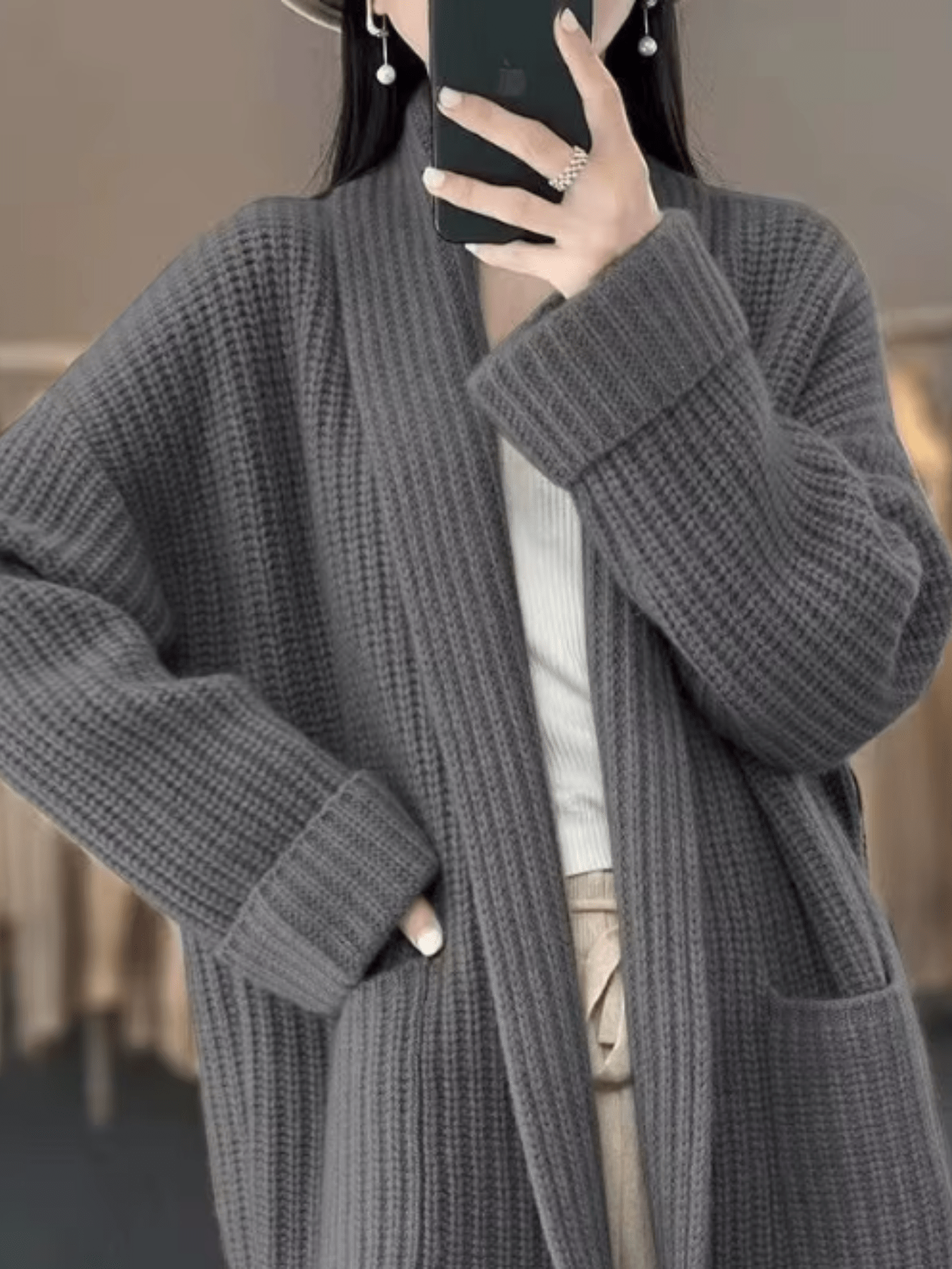 Casual Strikket Cardigan - Feminique