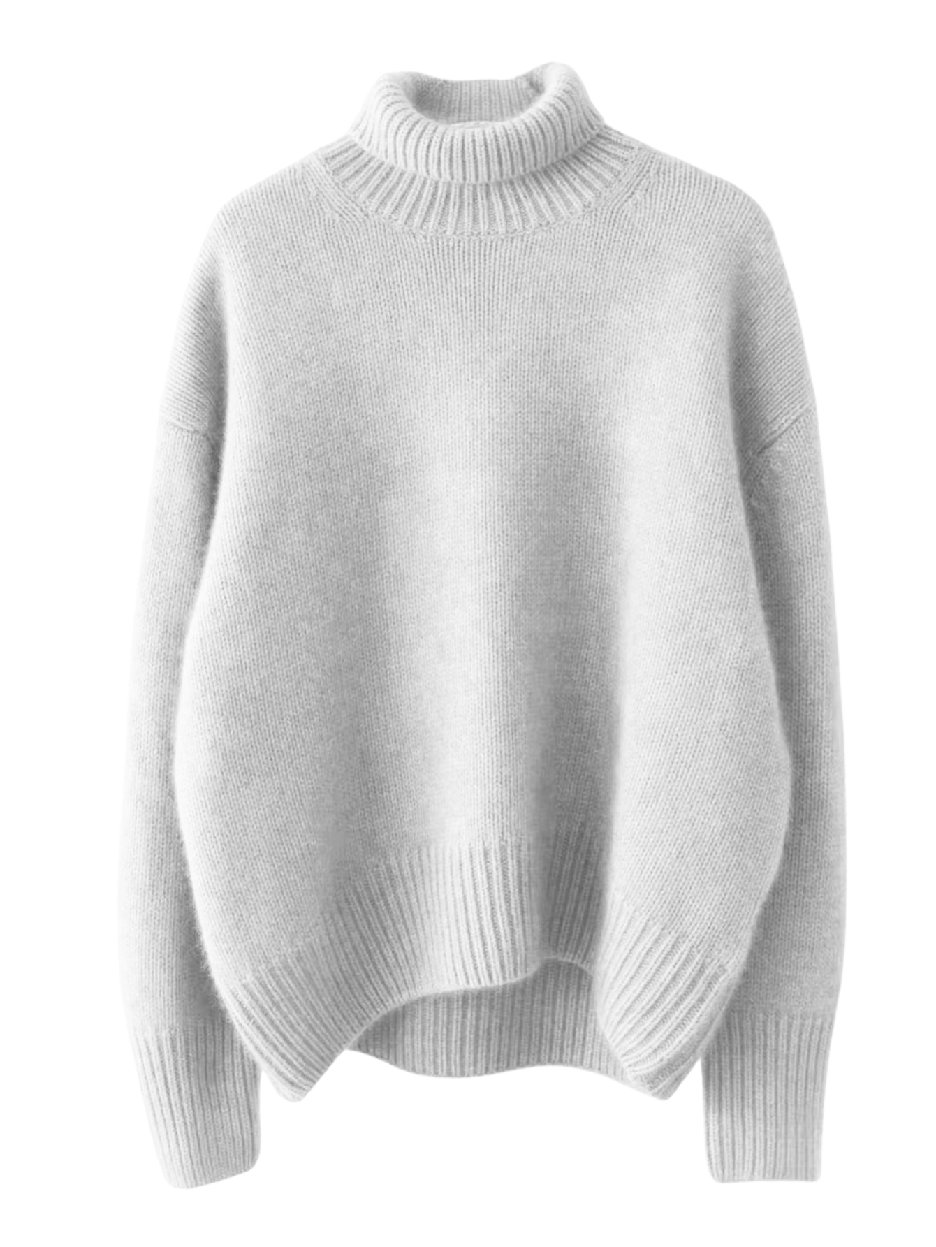 Kashmirtrøje med rullekrave - Feminique